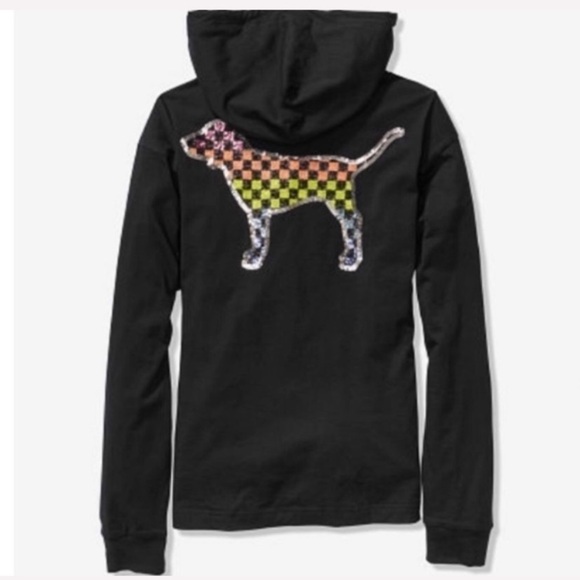 VS PINK Perfect Hoodie Tee - Black - Picture 1 of 6